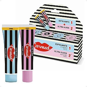 Kit Carmed Sos Labios: 1 Esfoliante e 1 Ultra Gloss Algodão Doce 10g