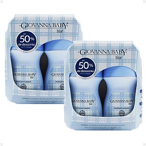 Kit Giovanna Baby: 4 Desodorante Roll-On Blue