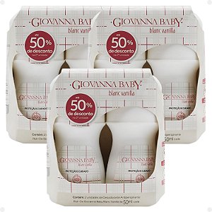Kit Giovanna Baby: 6 Desodorante Roll-On Blanc Vanilla