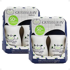 Kit Giovanna Baby: 4 Desodorante Roll-On Blueberry