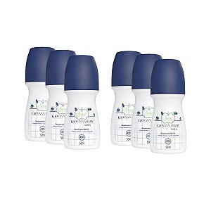 Kit Giovanna Baby: 6 Desodorante Roll-On Blueberry