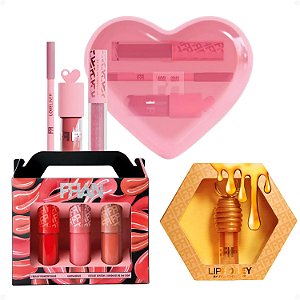 Kit Franciny Ehlke: 1 Kit Love, 1 Lip Honey e 1 Kit Glosslicious com 3