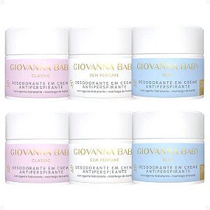 Kit Giovanna Baby: 6 Desodorantes em Creme Antiperspirante 55g