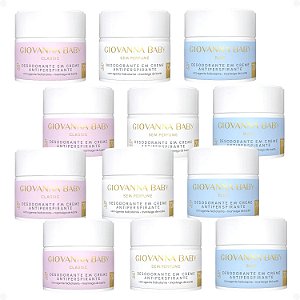 Kit Giovanna Baby: 12 Desodorantes em Creme Antiperspirante 55g
