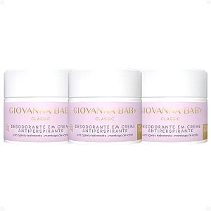 Kit Giovanna Baby Classic: 3 Desodorantes em Creme Antiperspirante 55g