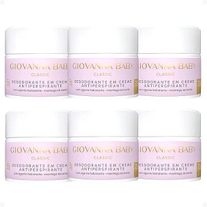 Kit Giovanna Baby Classic: 6 Desodorantes em Creme Antiperspirante 55g