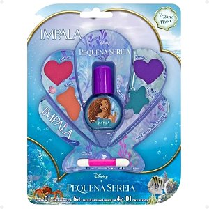 Kit Impala A Pequena Sereia: 1 Brilho Labial e 1 Paleta de Maquiagem