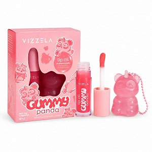 Lip Oil Vizzela Gummy Panda  Strawberry Jelly Com Chaveiro