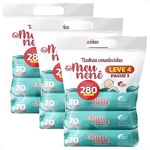 Kit Meu Nenê Toalhas Umedecidas Com 70un Leve 12 Pague 9
