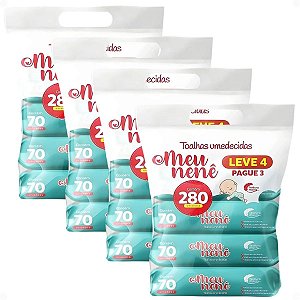 Kit Meu Nenê Toalhas Umedecidas Com 70un Leve 16 Pague 12