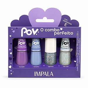Kit Impala Pov 2.3 Maria Nicolly: 2 Esmaltes, 1 Top Coat e 1 Gloss Labial