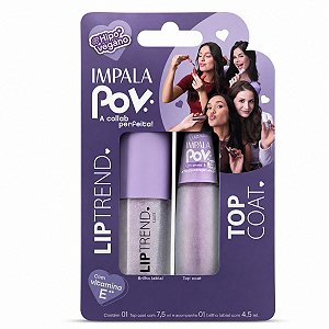 Kit Impala Pov: 1 Top Coat e 1 Gloss Labial Luara