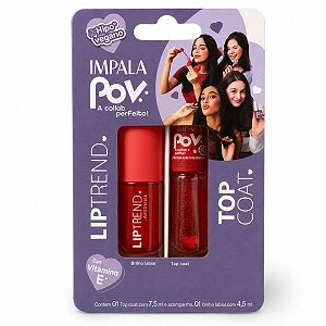 Kit Impala Pov:  1 Top Coat e 1 Gloss Labial Antonela