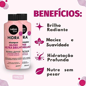Kit Salon Line Hidra Gloss Ultra Brilho: Shampoo e Condicionador 300ml