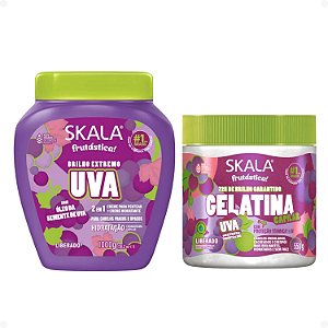 Kit Skala Frutástica Uva: Creme de Tratamento 1000g e Gelatina Capilar 500g
