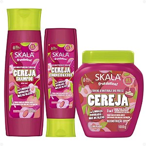 Kit Skala Frutástica Cereja: Shampoo, Condicionador e Máscara 1000g