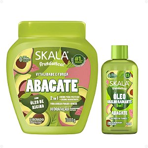 Kit Skala Frutastica Abacate: Creme de tratamento 1000g e Óleo Capilar 90ml