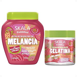 Kit Skala Frutástica Melancia: Creme de Tratamento 1000g e Gelatina Capilar 550g