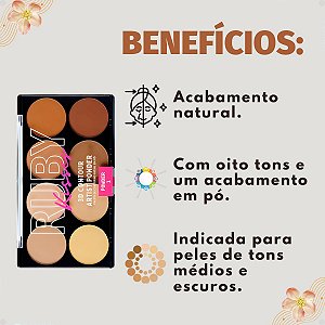 Paleta de Contorno Facial Em Pó Ruby Kisses 3D Contour Artist Powder 1 Light Medium