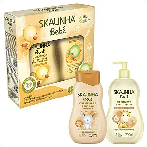 Kit Skalinha Bebê: Shampoo e Condicionador Camomila 200ml + Sabonete Líquido e Creme Para Pentear 200ml