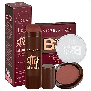 Kit Vizzela La's Clothing Red Mocha: Blush Stick e Compacto