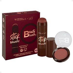 Kit Vizzela La's Clothing Red Mocha: Blush Stick e Compacto