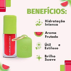 Kit Mari Maria Makeup: Lip Oil Juice Melancia e Case Melancia
