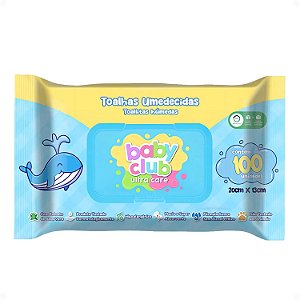 Toalhas Umedecidas Baby Club Ultra Care 20x13cm Com 100Un
