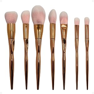 Kit Le Vangee Únicornio Dourado: 7 Pincéis Para Maquiagem