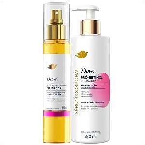 Kit Dove Firmador Pró-Retinol: Óleo Sérum Deo Corporal 150ml e Sérum Deo Hidratante 380ml