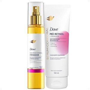 Kit Dove Firmador Pró-Retinol: Óleo Sérum Deo Corporal 150ml e Sérum Deo Hidratante 180ml