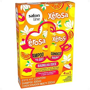 Kit Salon Line Xêrosa Baunilha Doce: Shampoo 300ml e Condicionador 200ml