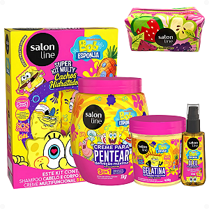 Kit Salon Line Kids Bob Esponja Sos Cachos Completo + Mimo