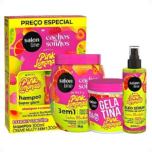 Kit Salon Line Pink Lemonade Cachos Dos Sonhos Completo