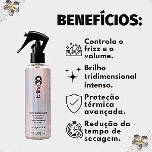 Spray Disciplinante Capilar Acquaflora Brilho 3D Proteção Térmica 200ml