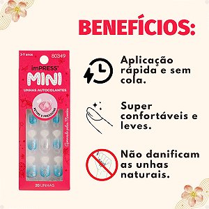 Mini Unhas Autocolantes Infantil Kiss New York Impress Nighttime Imm301b