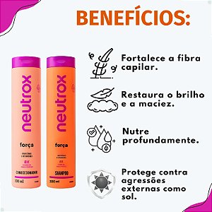Kit Neutrox Força Proteínas e Vitaminas: Shampoo e Condicionador 300ml