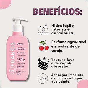 Loção Deo Hidratante Francis Cereja 200ml