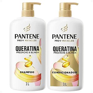 Kit Pantene Pro-V Queratina Preenche e Blinda: Shampoo e Condicionador 1L