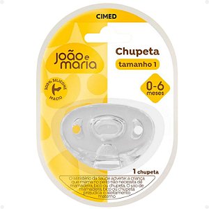 Chupeta De Silicone Cimed João e Maria 0-6 Meses Tamanho 1