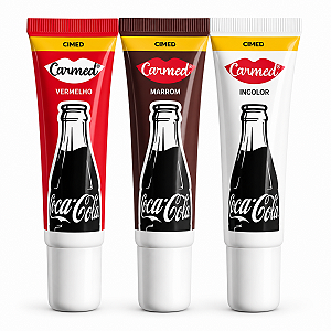 Kit Carmed Coca-Cola: Vermelho, Marrom e Incolor 10g