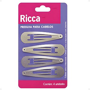 Presilhas Para Cabelos Belliz Ricca Tic Tac Metallic Blonde Cód. 1765
