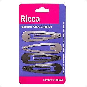 Presilhas Para Cabelos Belliz Ricca Tic Tac Metallic Brunette Cód. 1766