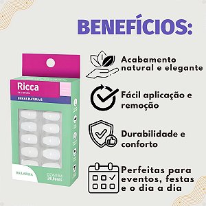 Unhas Postiças Naturais Ricca Belliz I'm A Natural Bailarina Cód. 2277