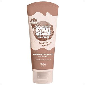 Sabonete Esfoliante Crocante Corporal Dailus Sweet Skin Ice Cream Cookies e Cream 200ml
