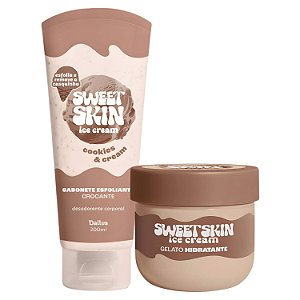Kit Dailus Sweet Skin Ice Cream Cookies e Cream: Sabonete Esfoliante e Hidratante Corporal 200ml