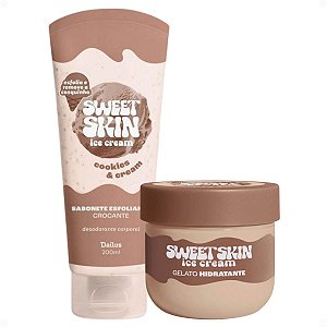 Kit Dailus Sweet Skin Ice Cream Cookies e Cream: Sabonete Esfoliante e Hidratante Corporal 200ml