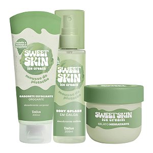 Kit Dailus Sweet Skin Ice Cream Mousse De Pistache: Sabonete Esfoliante, Hidratante Corporal e Body Splash 200ml