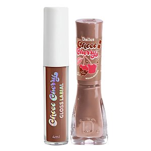 Kit Dailus Choco Cherry Mocha Mousse: Gloss Labial 4ml e Esmalte Cremoso 8ml