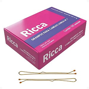 Grampos Para Cabelos Loiros Ricca Nº 5 Com 100 unidades Cód. 3108